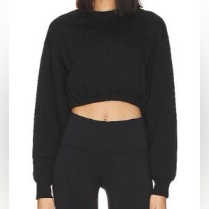 Alo Devotion Cropped Crewneck, Black